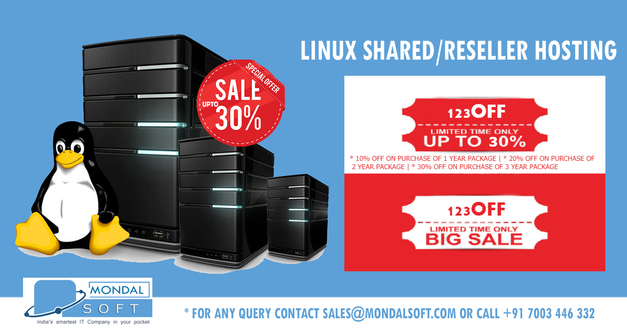 Grab exclusive web hosting offers at MondalSoft! Save big with discounts on Linux, Windows, WordPress, and Reseller Hosting. Secure, and affordable hosting